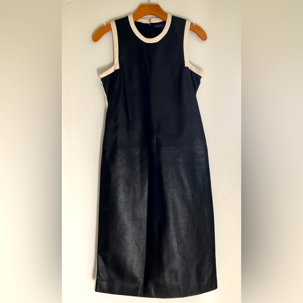 Vintage Ralph Lauren Purple Label Leather Dress